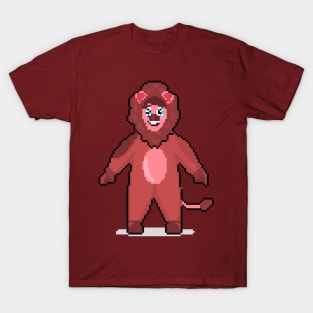 Lion's Strength: Pixel Art Design for Bold and Bravery T-Shirt